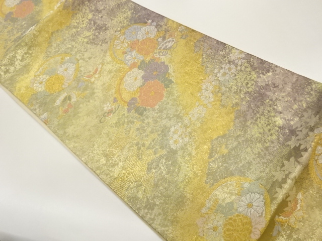 JAPANESE FUKURO OBI / WOVEN FOLDING FAN PATTERN